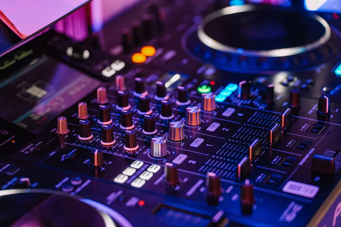 The mixer section of the Pioneer DJ XDJ-XZ up close